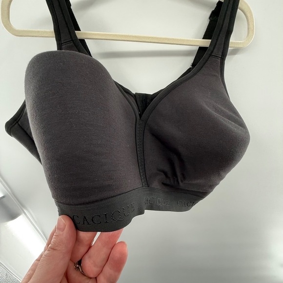 Cacique Lightly Lined Full Coverage Bra 44DD Black Comfort Stretch Support - Picture 2 of 5